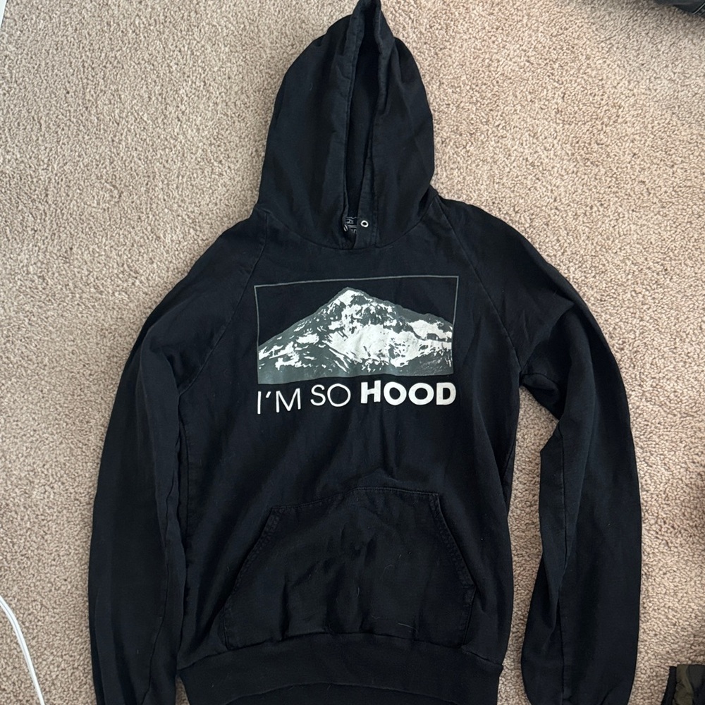 Black Graphic Hoodie for Women
